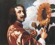 Anthony Van Dyck Self-Portrait with a Sunflower oil painting artist